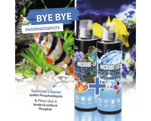 Microbe Lift Substrate Cleaner und Phos-Out 4 für Aquarien