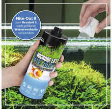 Microbe Lift Nite Out II Starterbakterien Flasche vor Aquarium