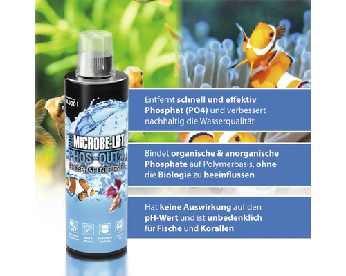 Microbe Lift Phos Out 4 Phosphat Entferner zur schnellen und effektiven Phosphatentfernung in Aquarien