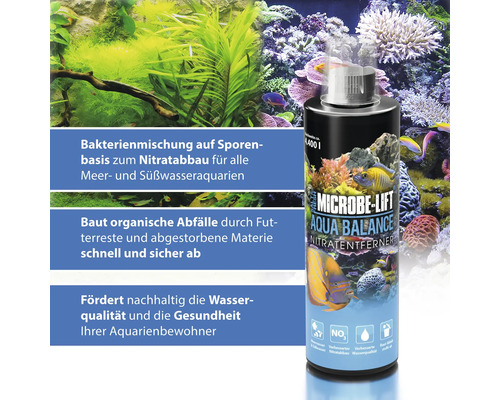 Microbe Lift Aqua Balance zur Nitratentfernung für Meer- und Süßwasseraquarien