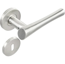 Poignée de porte en acier inoxydable avec rosette de clé