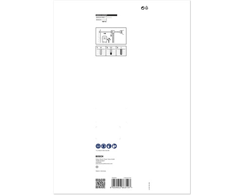 Informations produit Bosch Expert avec instructions de perçage et consignes de sécurité