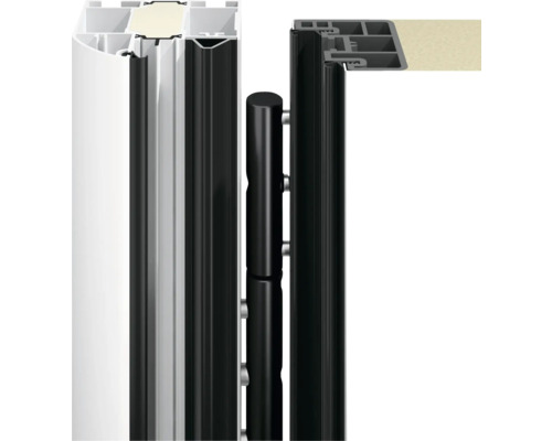 Detailansicht eines Fensterrahmens mit Beschlägen