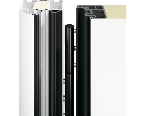 Detailansicht einer Tür mit Scharnier