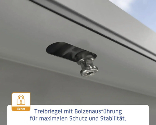 Detailaufnahme eines Treibriegels mit Bolzenausführung