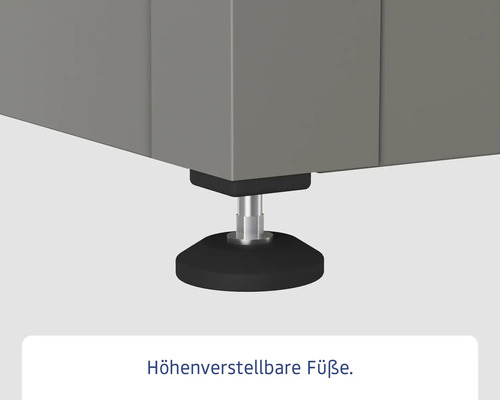 Höhenverstellbare Möbelfüße aus Metall und Kunststoff