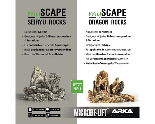 MyScape Seiryu Rocks und Dragon Rocks für Aquarien und Terrarien