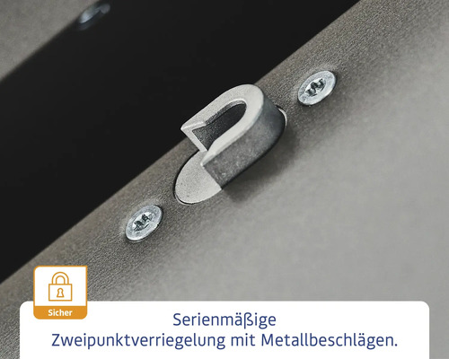 Zweipunktverriegelung mit Metallbeschlägen