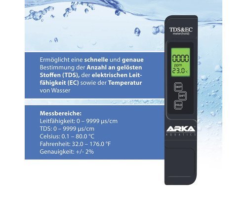 Arka Aquatics TDS und EC Meter zur Bestimmung der Wasserqualität