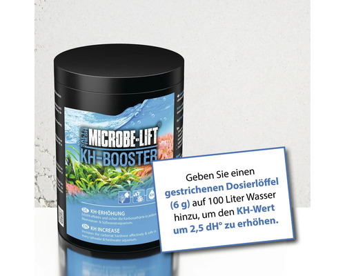 Microbe Lift KH Booster zur Erhöhung der Karbonathärte im Meerwasser- und Süßwasseraquarium mit Dosieranleitung