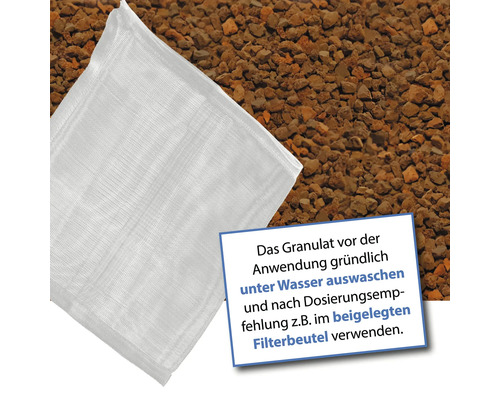 Filterbeutel und Granulat zur Wasseraufbereitung