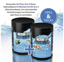 Microbe Lift Phos-Out 4 und Sili-Out 2 zur Wasseraufbereitung in Aquarien