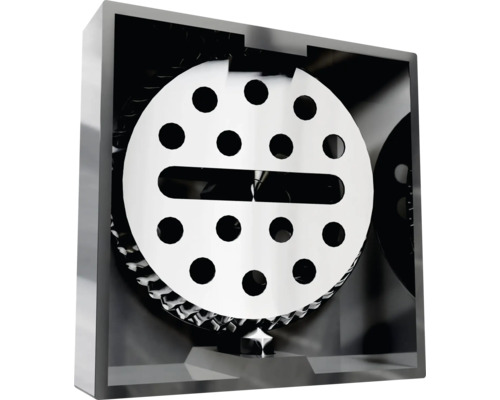 Grille de ventilation avec trous dans un cadre carré