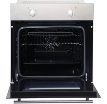 Four encastrable avec porte ouverte, intérieur avec grille