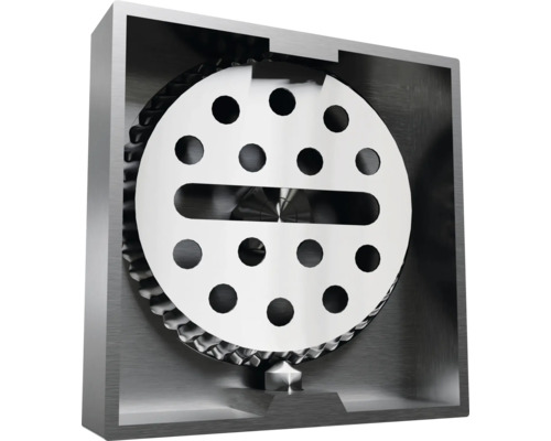 Coupe d’un clapet anti-retour d’égout avec clapet rond et trous