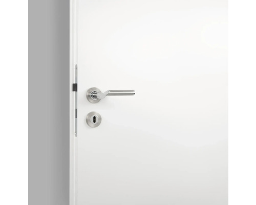 Weiß lackierte Innentür mit Edelstahl-Drückergarnitur