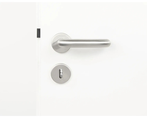 Porte avec poignée de porte et trou de serrure