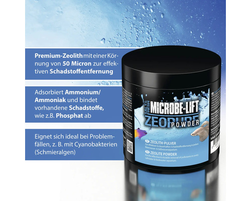 Microbe Lift Zeolith Powder zur Schadstoffentfernung in Meer- und Süßwasseraquarien