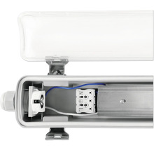 Applique LED fluo étanche pour locaux humides IP65 G13/tube T8 1X10W 1650 lm 4000 K 65 cm