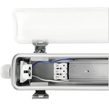 LED Feuchtraumwannenleuchte IP65 G13/T8-Röhre 1X15W 2500 lm 4000 K Clear Plus grau/transparent 126 cm