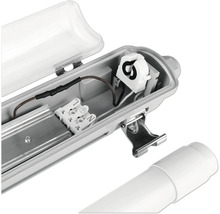 LED Feuchtraumwannenleuchte IP65 G13/T8-Röhre 1X15W 2500 lm 4000 K Clear Plus grau/transparent 126 cm