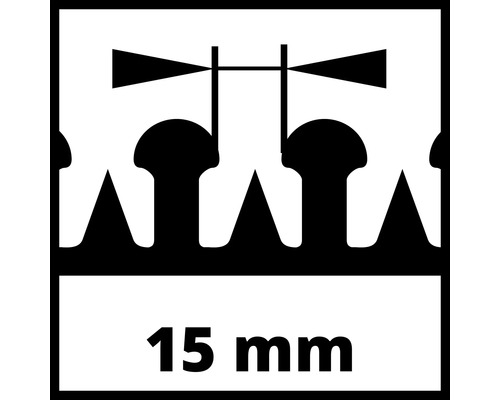 Symbol für eine Schnittbreite von 15 Millimetern
