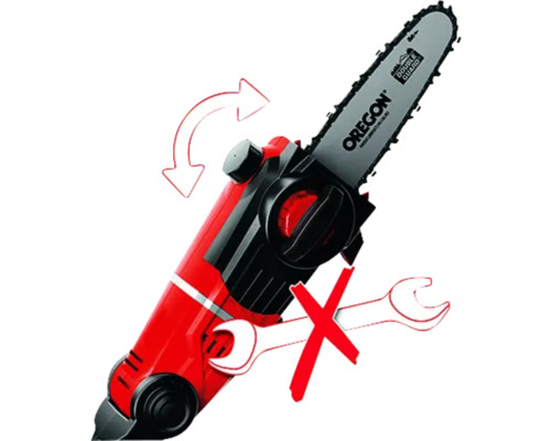 Akku-Kettensäge mit Oregon Sägeblatt und Einstellungsanzeige