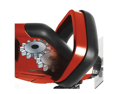 Detailansicht einer Heckenschere mit Getriebe