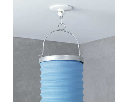 Lanterne en tissu suspendue avec support métallique pour fixation au plafond