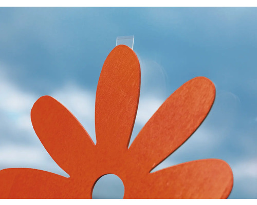 Fleur décorative en bois pour décoration de fenêtre avec bande adhésive