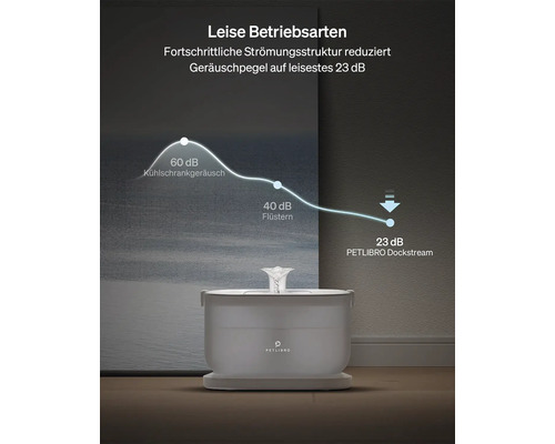 Petlibro Dockstream Trinkbrunnen mit Geräuschpegelanzeige