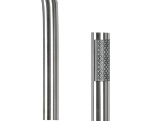 Detailaufnahme einer Duschstange mit Handbrause.