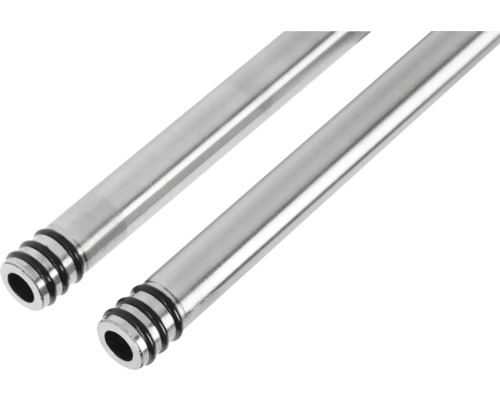 Deux tubes en acier inoxydable avec extrémités rainurées
