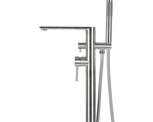Freistehende Badewannenarmatur aus Metall mit Handbrause