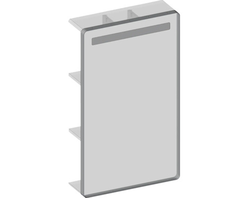 Étagère à trois compartiments avec façade rectangulaire