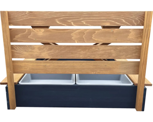 Jardinière en bois avec deux bacs à plantes