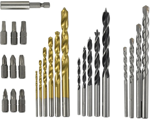 Bohrer- und Bit-Set mit verschiedenen Größen und Typen