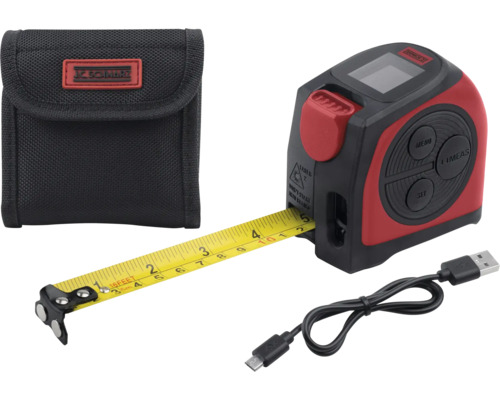 Télémètre laser numérique avec câble USB et sac