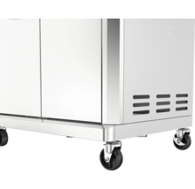 Meuble bas de barbecue en acier inoxydable avec roulettes pour faciliter le déplacement