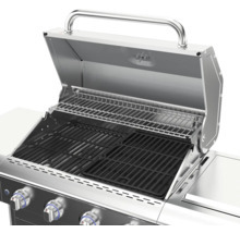 Grill ouvert avec grille de cuisson et grille de maintien au chaud