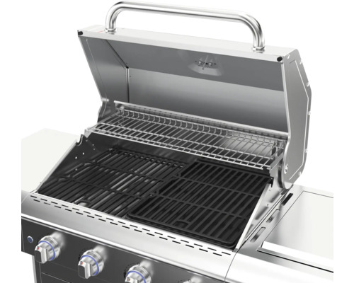 Grill ouvert avec grille de cuisson et grille de maintien au chaud