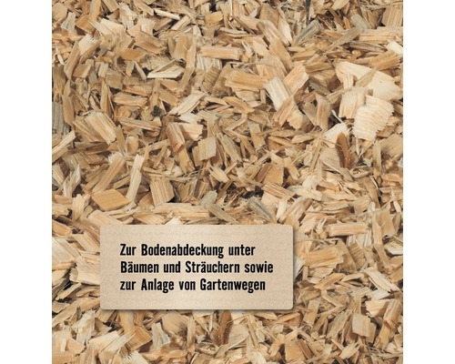 Holzhackschnitzel zur Bodenabdeckung und für Gartenwege