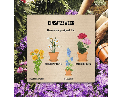 Geeignet für Beetpflanzen, Blumenzwiebeln, Stauden und Balkonblumen.
