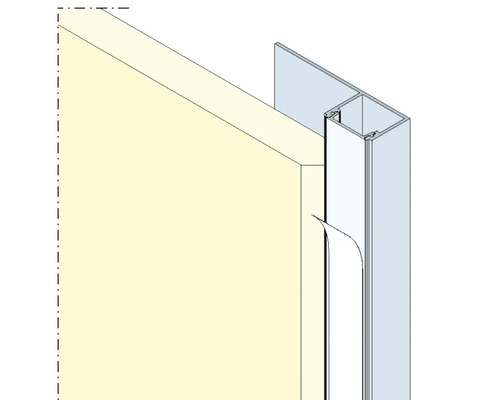 Schéma d''une fixation de cabine de douche sur un mur