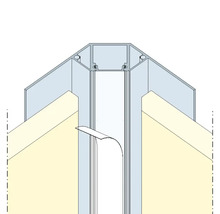 PROTEKTOR LUMINO LED Inneneckprofil Alufarben inkl. Kunststoffabdeckung opal für LED Strips 2000 mm x 14 mm