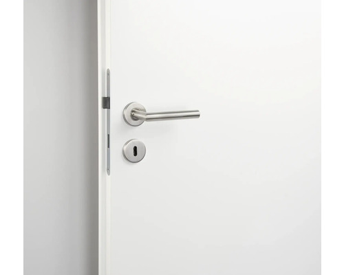 Innentür mit Türbeschlag und Schlüsselrosette aus Metall