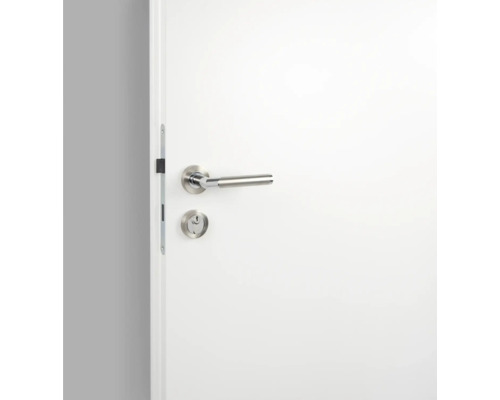 Porte blanche avec poignée et serrure