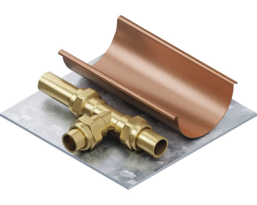 Coude de tuyau en cuivre et raccord en T en laiton