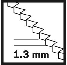 Symbole pour une largeur de coupe de 1,3 millimètre