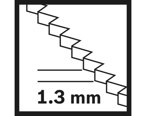 Symbole pour une largeur de coupe de 1,3 millimètre